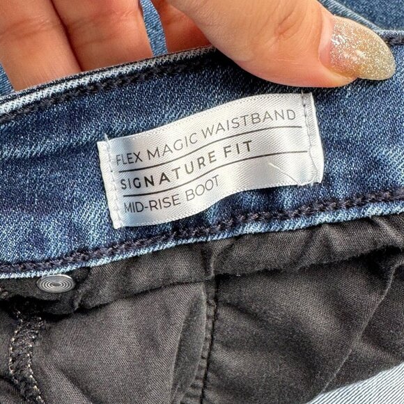 Lane Bryant Flex Magic Waistband Mid Rise Bootcut Stretch Blue Jeans Denim Sz 14 - Picture 10 of 11